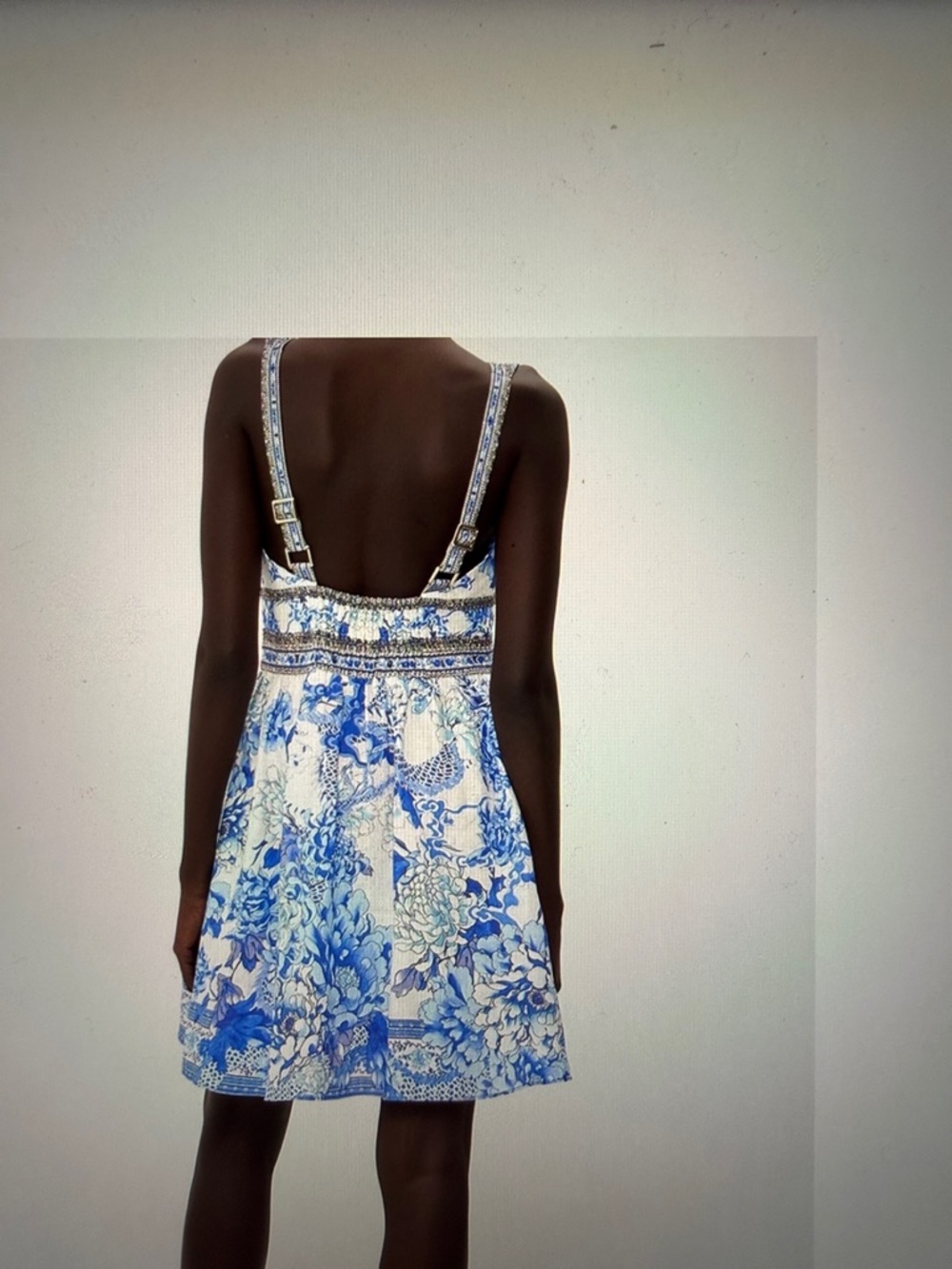 Camilla Blue🩵 and White Floral Cutout Mini Dress - Picture 2 of 12